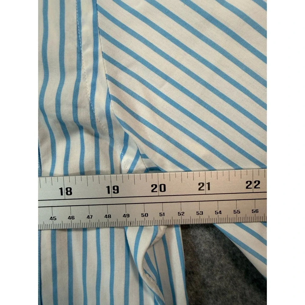 J.Crew Mens Blue White Striped Button Down Shirt Long Sleeve Size M Medium